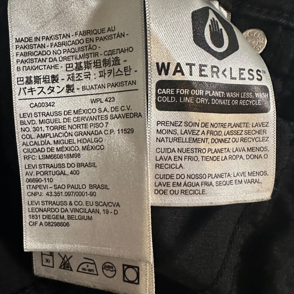 Levi's Mile High Super Skinny Jeans - Size 29 - Black - Picture 6 of 7